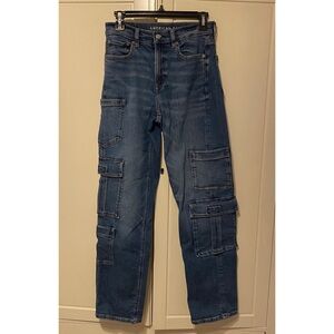 American Eagle Blue Cargo Jeans Size 2